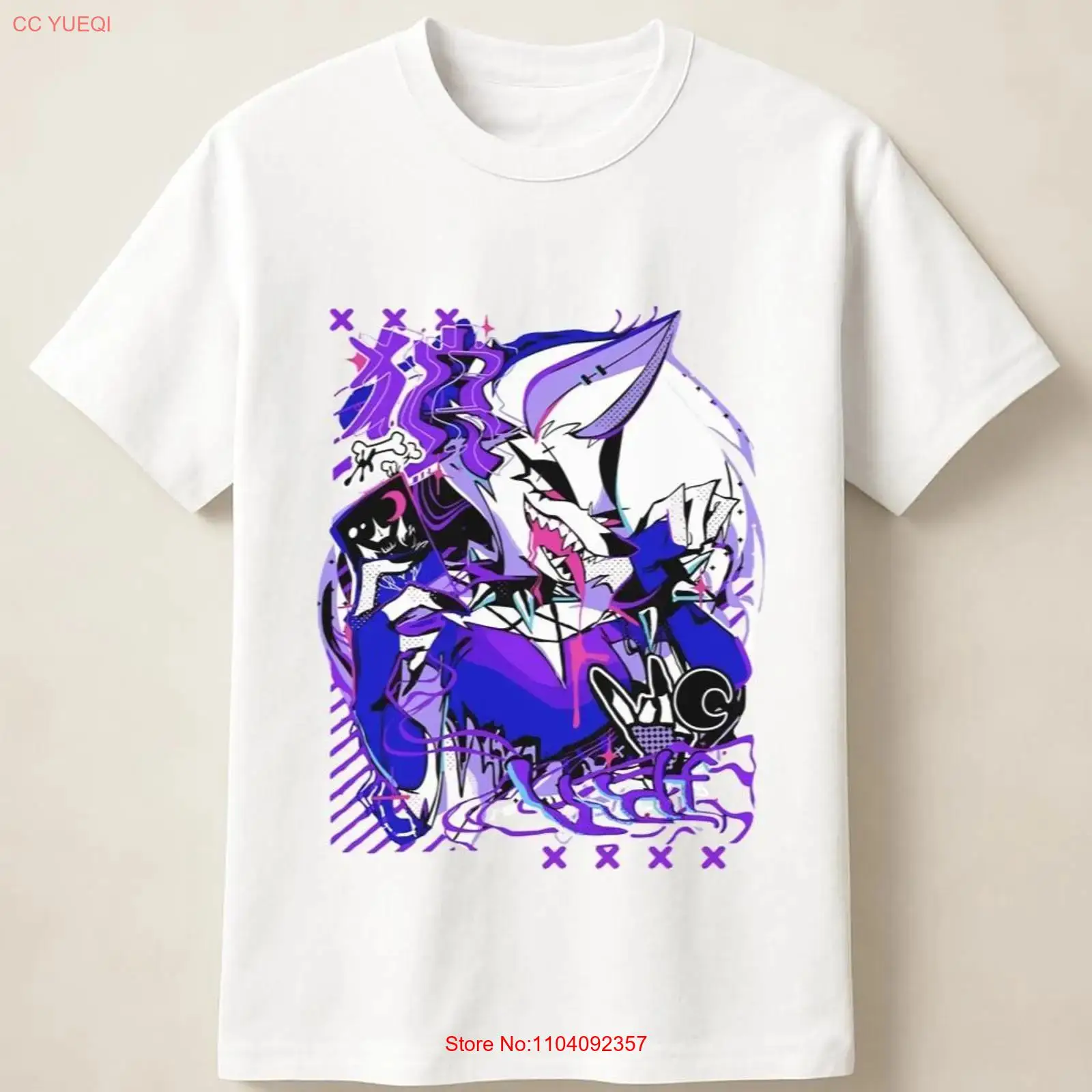 Poster Men Fashion - Camiseta Morada con Estampado de Lobo