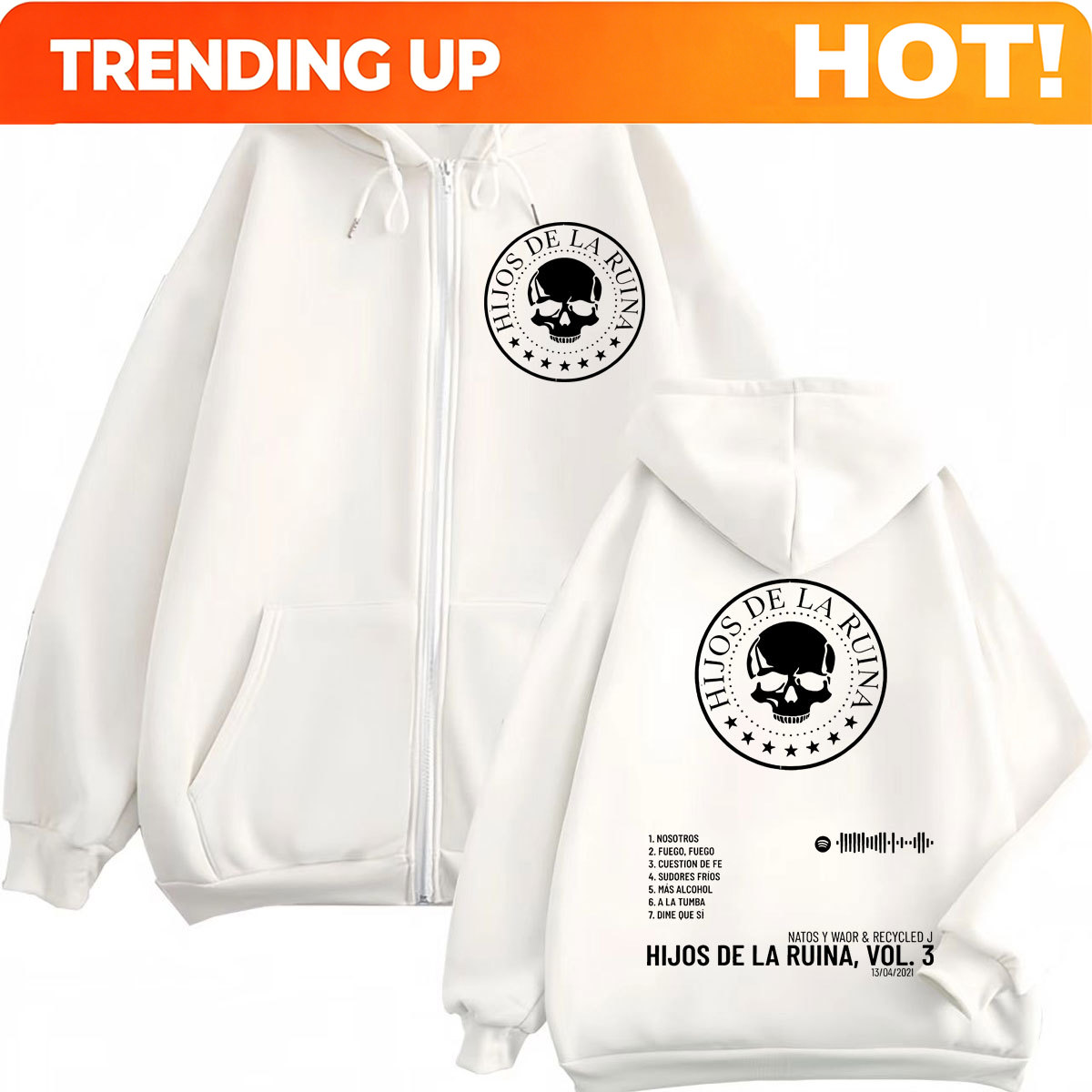 Mens Fashion Zip Up Hoodies - Sudadera con capucha y cremallera del