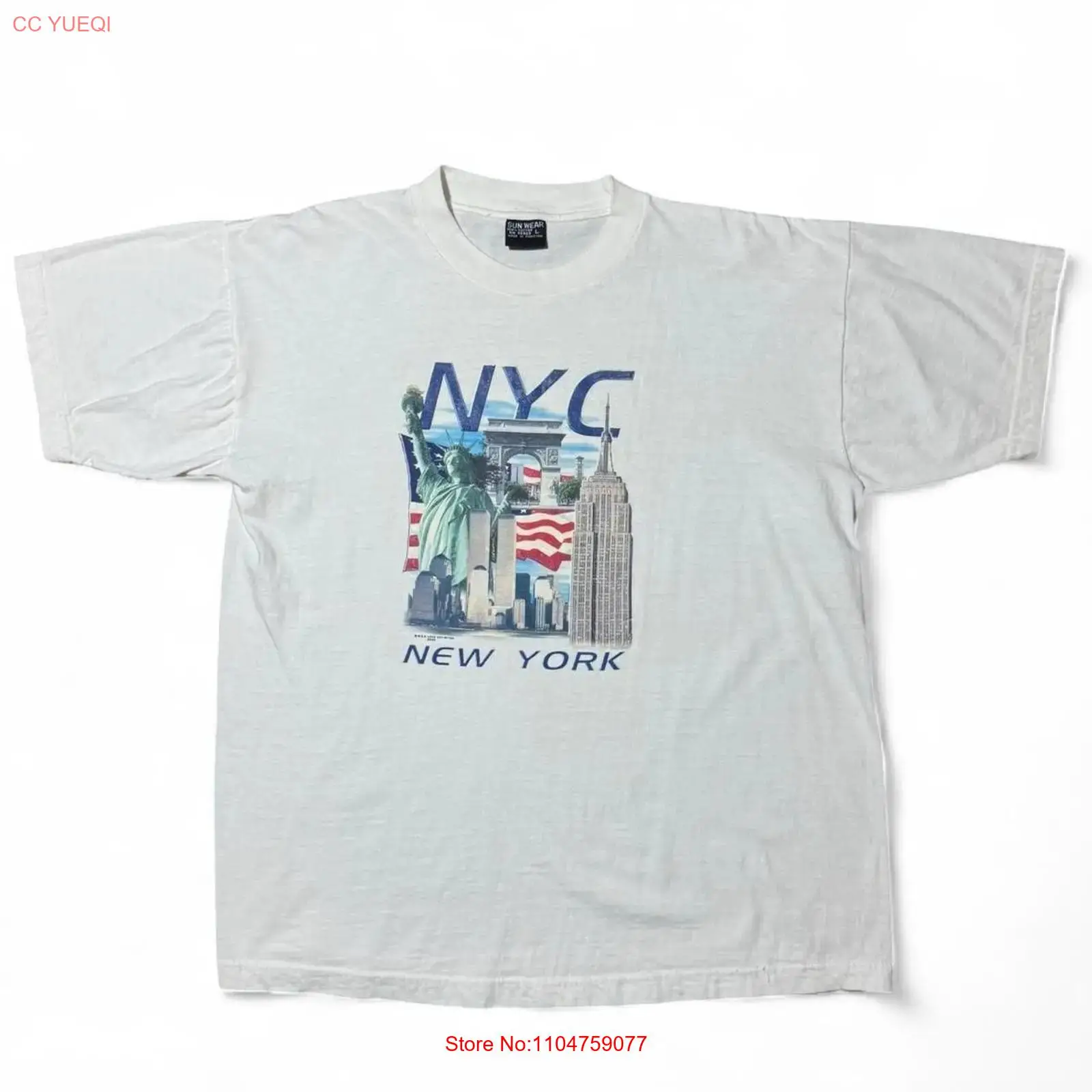 Men'S Fashion New York - Camiseta Vintage Y2K Souvenir de Nueva