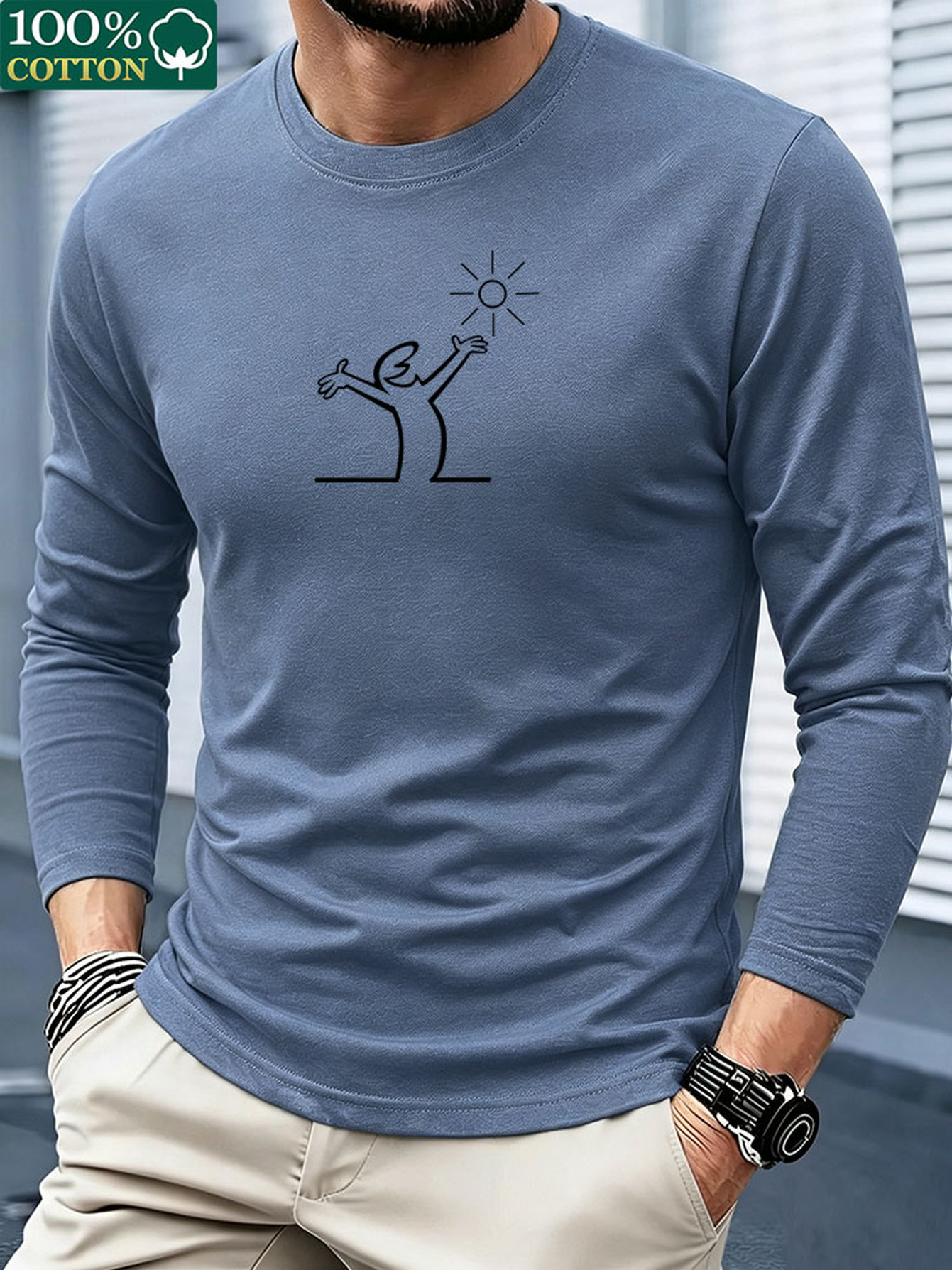Men'S Fashion T Shirts - Camiseta de manga larga para hombre,