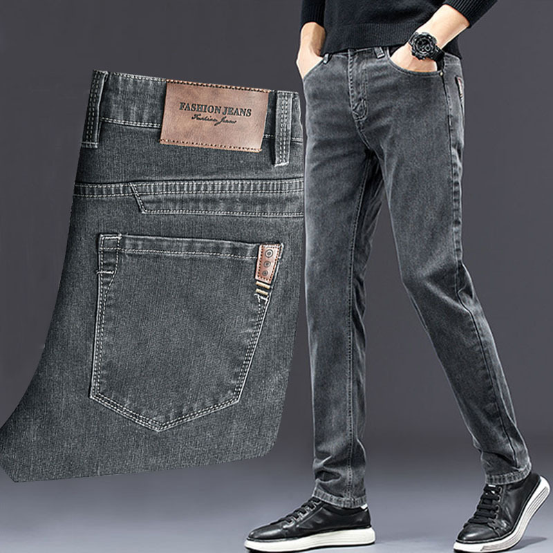 Pantalones vaqueros ajustados  - Men'S Fashion Grey Jeans reseña y precio