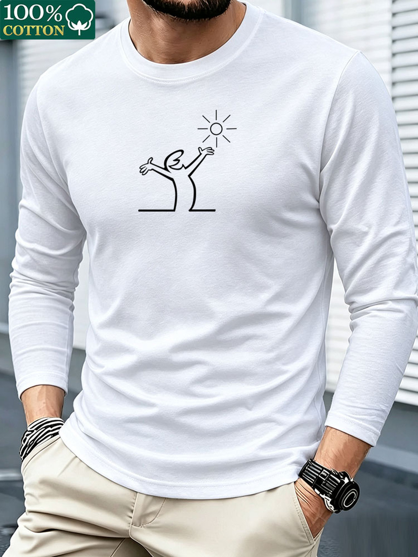 Camiseta de manga larga para h - Men'S Fashion T Shirts reseña y precio