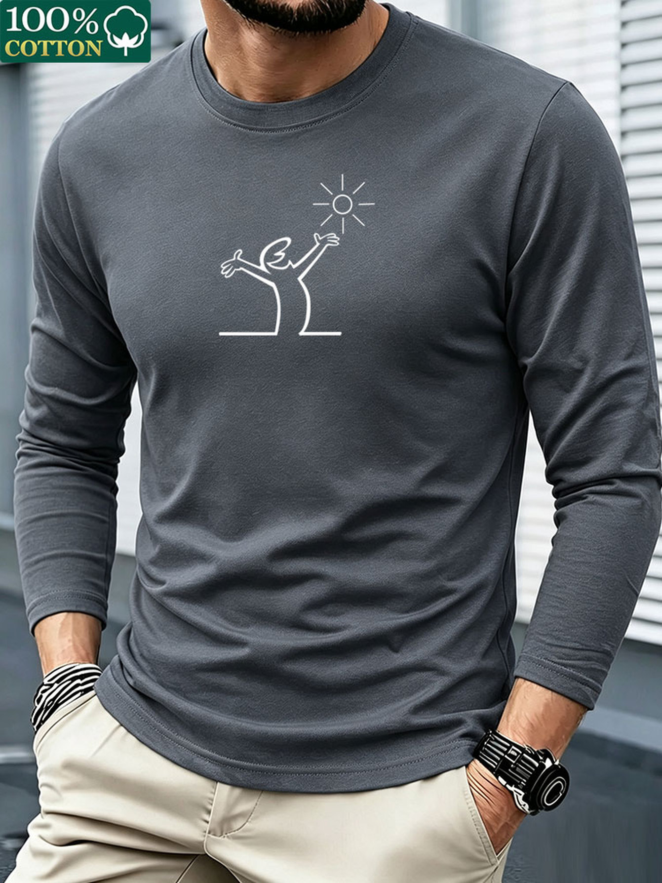 Camiseta de manga larga para h - Men'S Fashion T Shirts reseña y precio