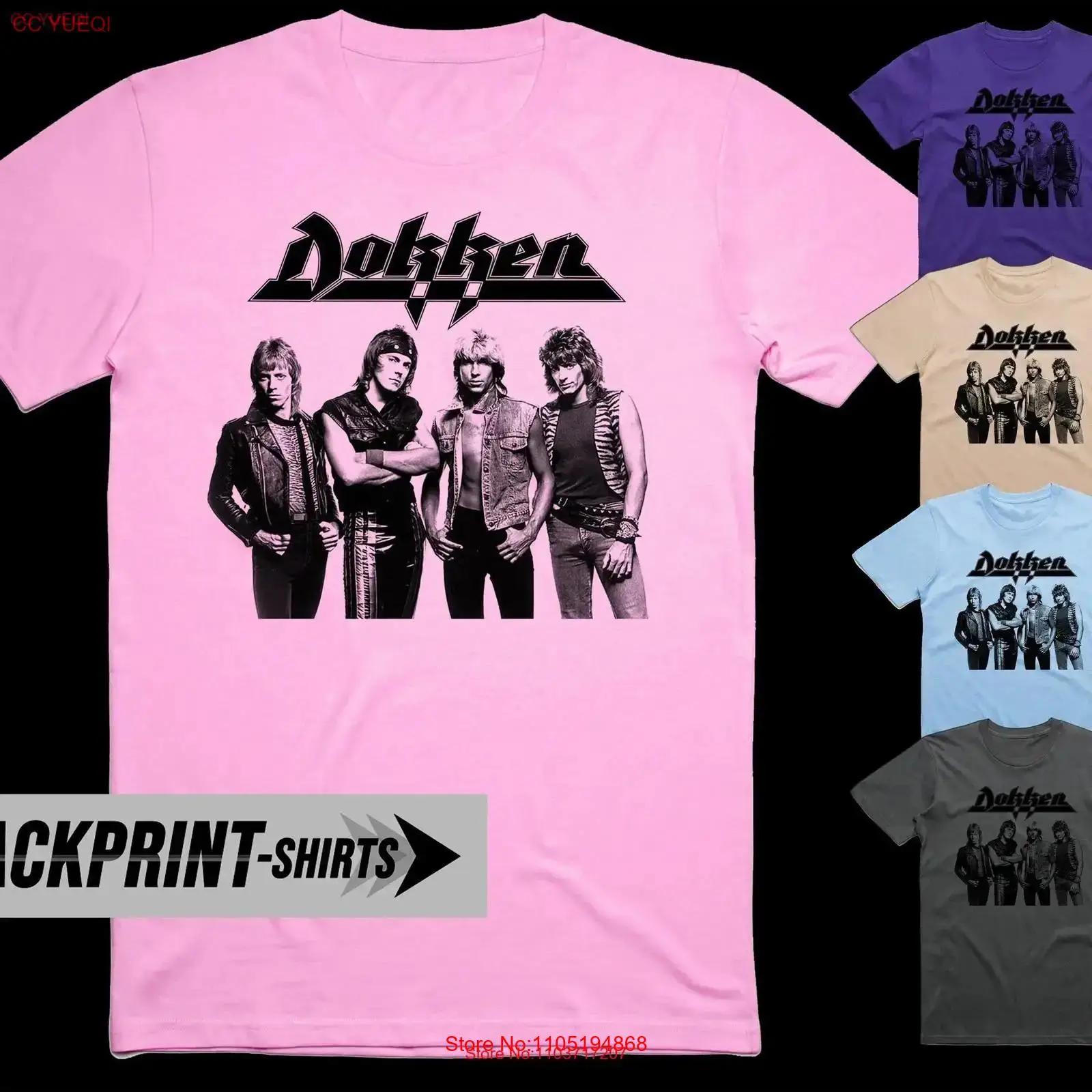 Dokken Camiseta de algodón par - Poster Men Fashion reseña y precio